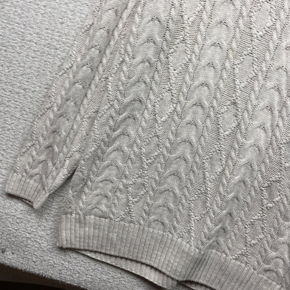 VTG 90's Cotton Road Cable Knit Turle Neck Sweater Wom Sz L Scandinavian Sailor - Picture 3 of 12